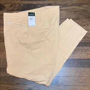 Lauren Ralph Lauren Classic Khaki Pant Zipper Pocket Detail •16W